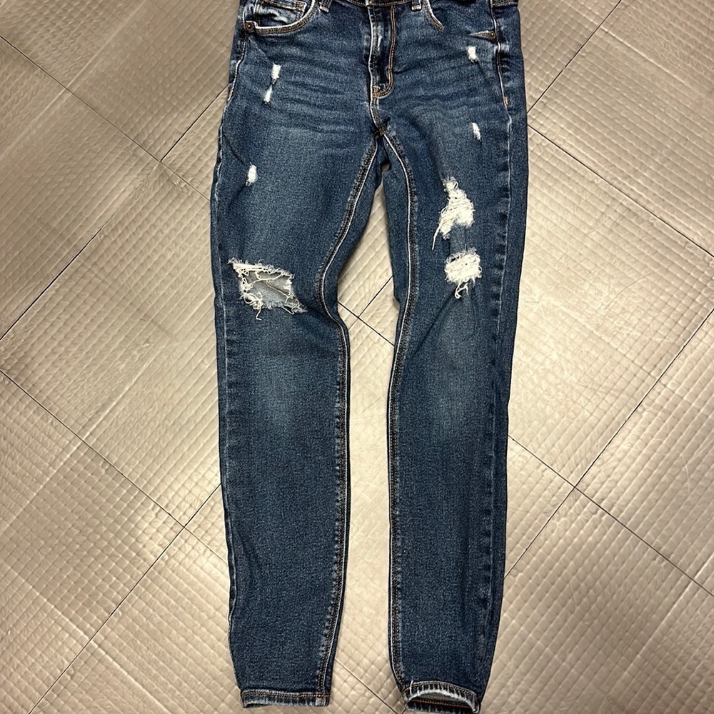 OLD NAVY WOMENS ROCKSTAR SUPER SKINNY MID RISE SIZE 0 JEANS